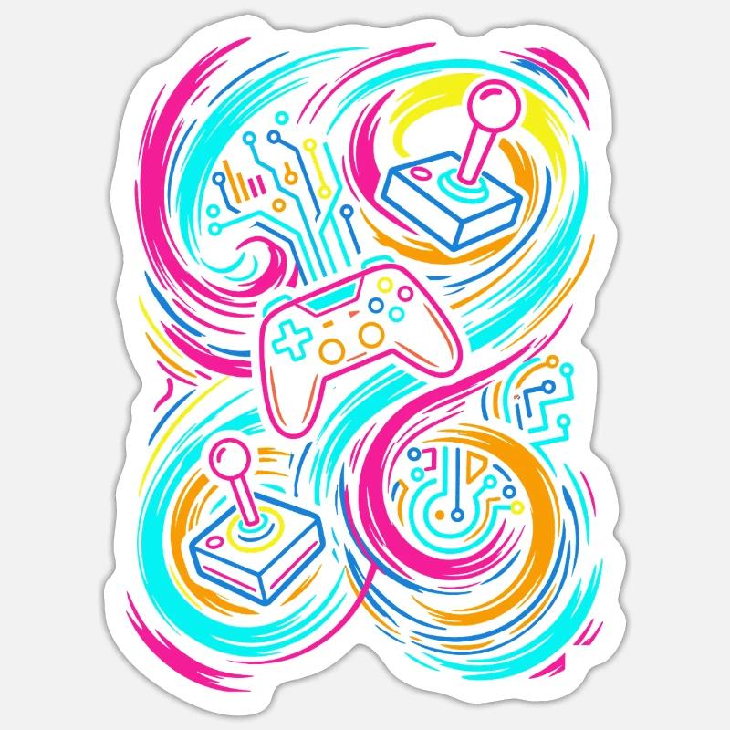 Gaming Controller - Sticker Größe S (10 x 10 cm) - Mattweiß