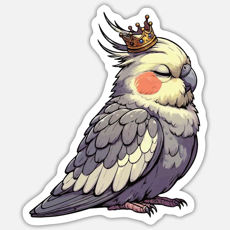 Calopsitte Calopsitte Calopsitte Oiseau calopsitte - Sticker taille S (10 x 10 cm) - blanc mat