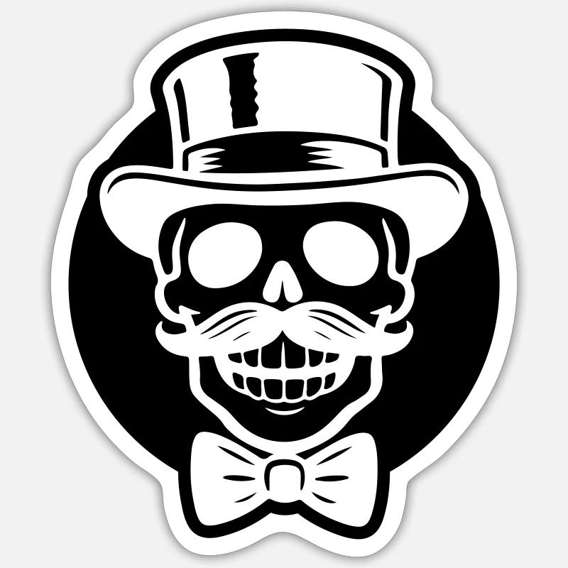 Groom Squelette - Sticker taille S (10 x 10 cm) - blanc mat