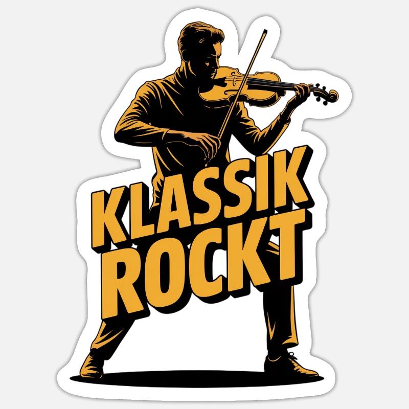 Rocks classiques Violon Violon Rock Violon Violon Violon Éventail classique Sticker taille S (10 x 10 cm)