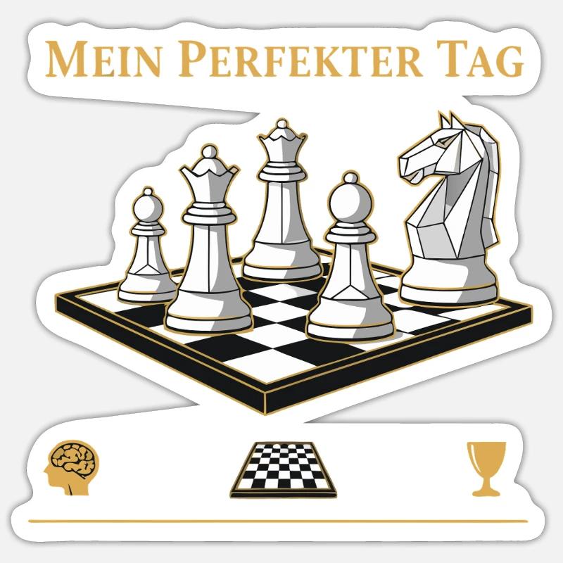 Échecs de jour parfait - Sticker taille S (10 x 10 cm) - blanc mat