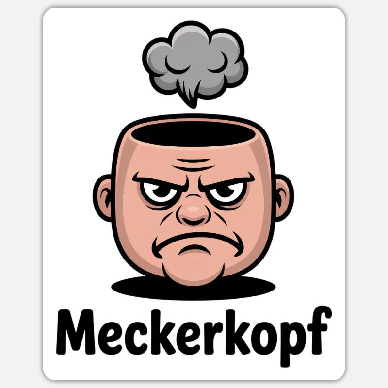 Complainer Annoyed Grumpy Comic Face - Sticker size S (10 x 10 cm) - white matte