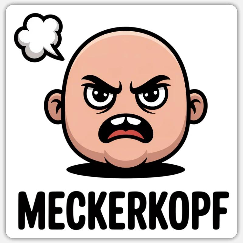 Complainer Funny Grumpy Cartoon - Sticker size S (10 x 10 cm) - white matte