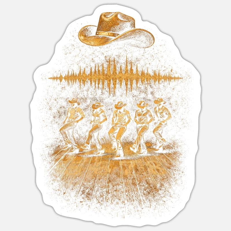 Line Dance Line Dancer 5678 - Sticker Größe S (10 x 10 cm) - Mattweiß