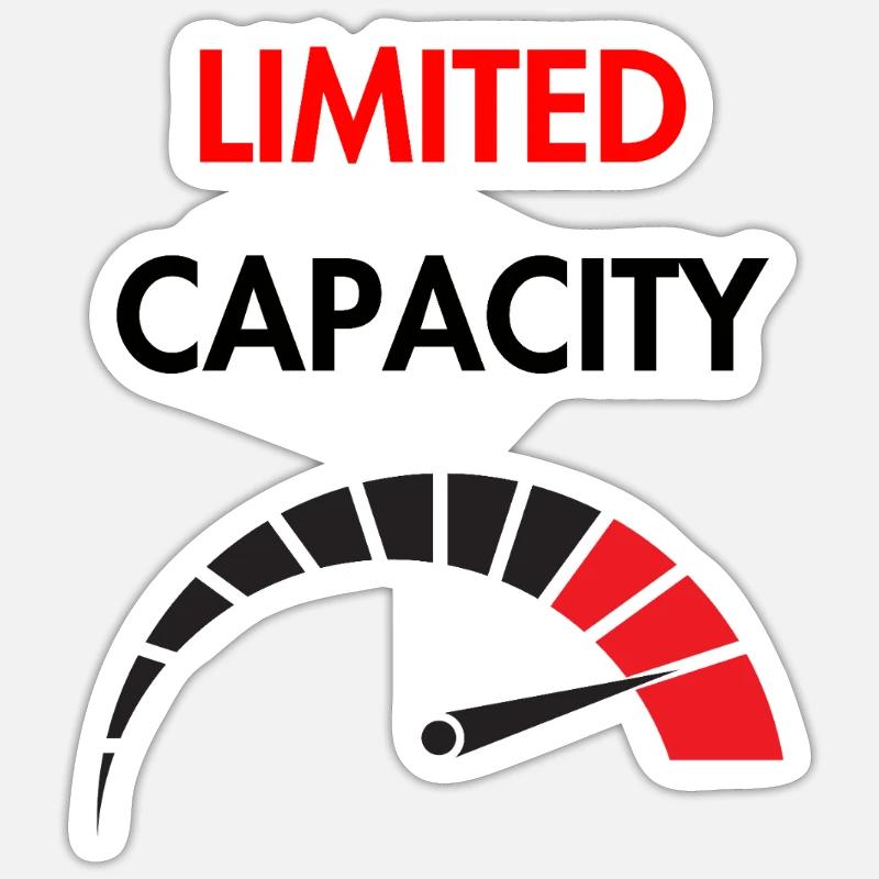 Capacité limitée - Sticker taille S (10 x 10 cm) - blanc mat