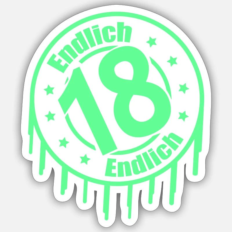 finally 18 - Sticker size S (10 x 10 cm) - white matte