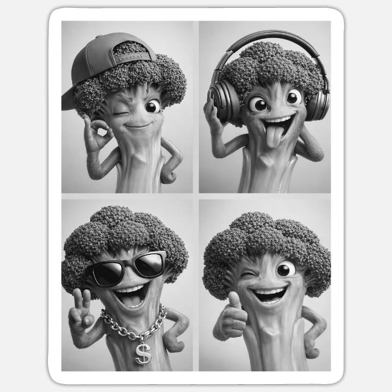 broccoli - Sticker size S (10 x 10 cm) - white matte