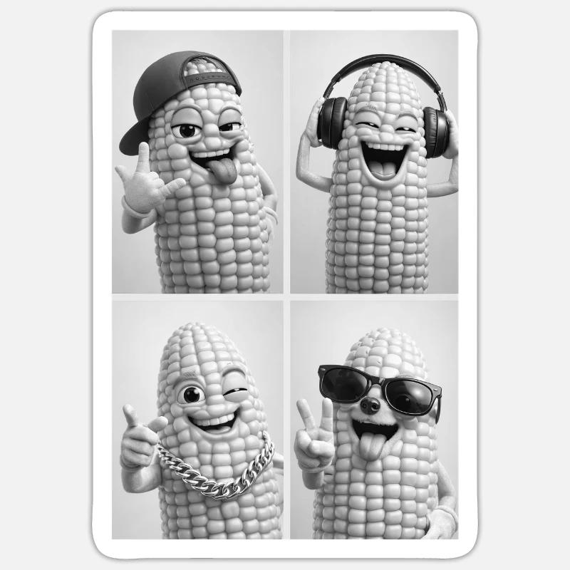 Corn - Sticker size S (10 x 10 cm) - white matte