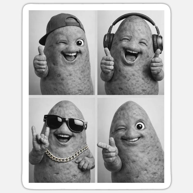 Patate douce - Sticker taille S (10 x 10 cm) - blanc mat