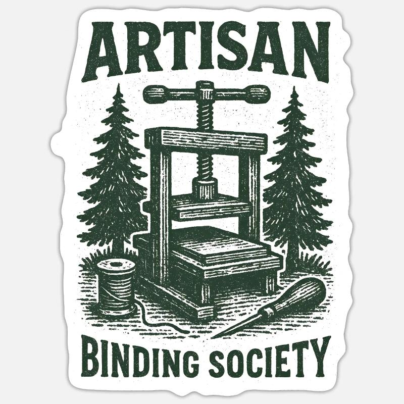 Artisan Binding Society | Bookbinding - Sticker size S (10 x 10 cm) - white matte
