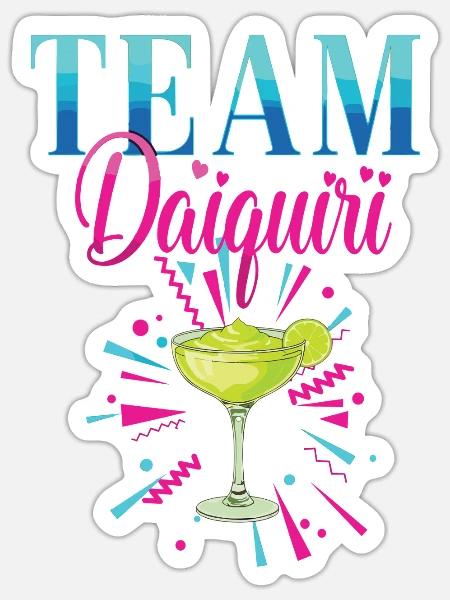 Junggesellinnenabschied Cocktail Team Daiquiri - Sticker Größe S (10 x 10 cm) - Mattweiß