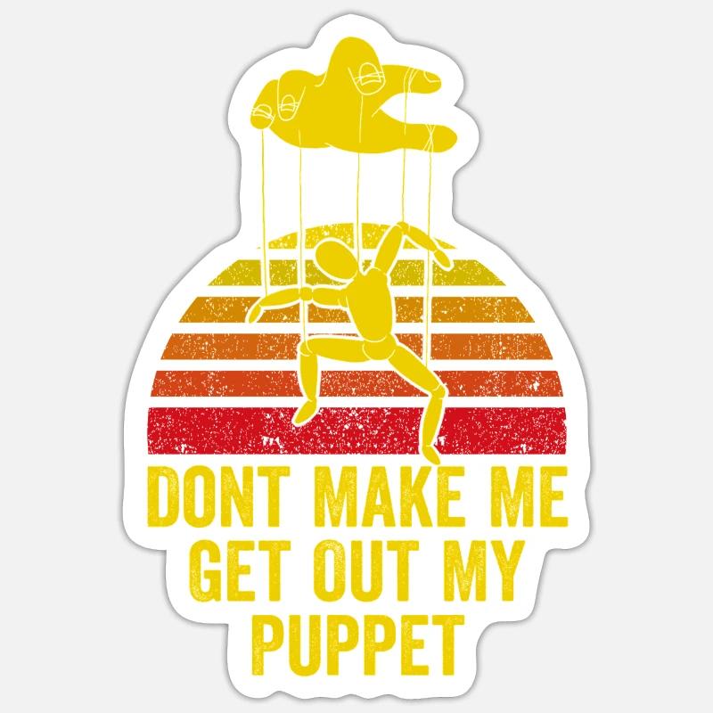 Puppet On Strings Retro Graphic Sticker size S (10 x 10 cm)