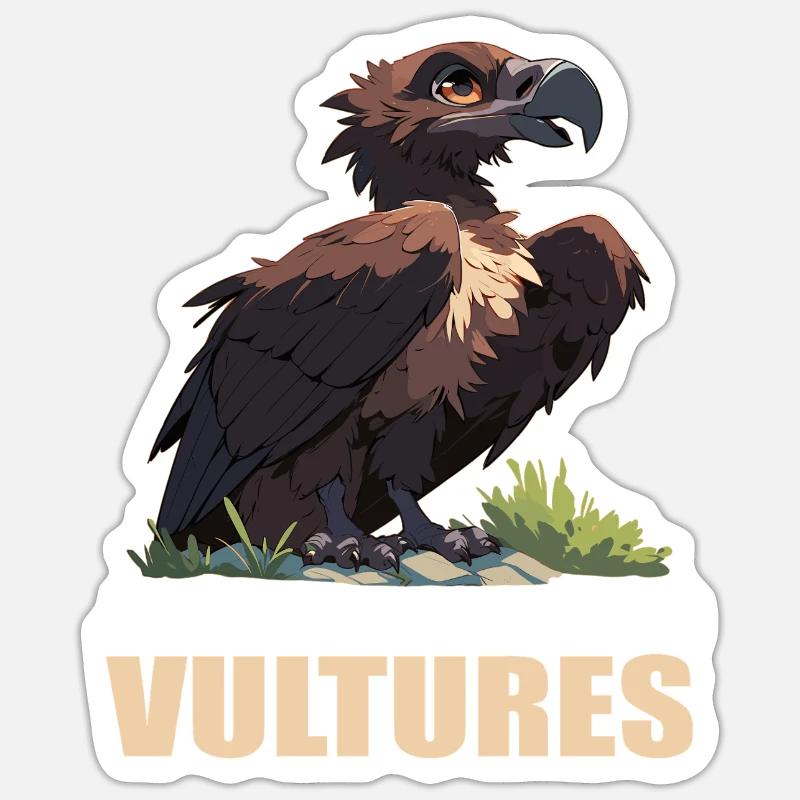 Vautour - Sticker taille S (10 x 10 cm) - blanc mat