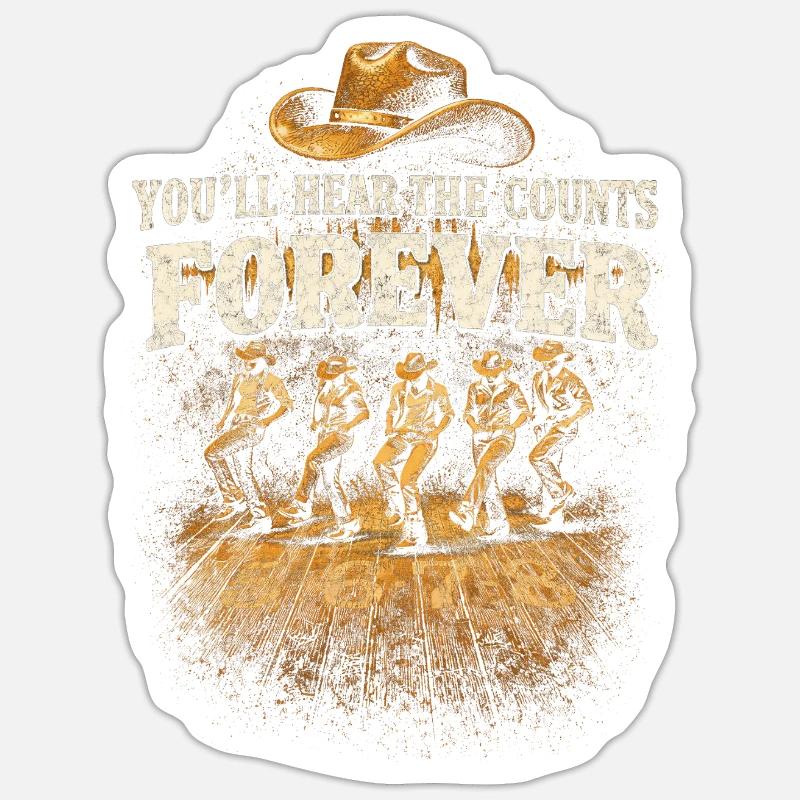 Line Dance Line Dancer Hear The Counts Forever - Sticker size S (10 x 10 cm) - white matte