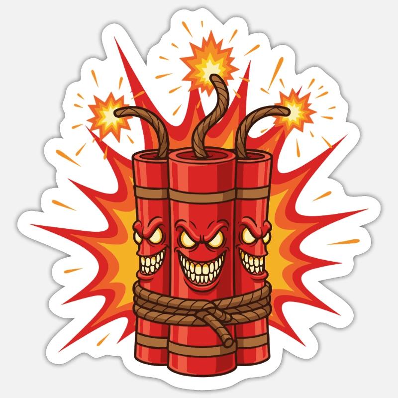 Art explosif de dynamite - Sticker taille S (10 x 10 cm) - blanc mat