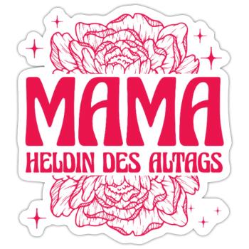 Mom Heroine of Everyday Retro Floral Design - Sticker size S (10 x 10 cm) - white matte - Front