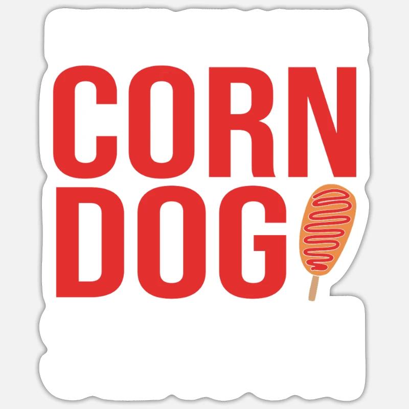 Corn dog - Sticker size S (10 x 10 cm) - white matte