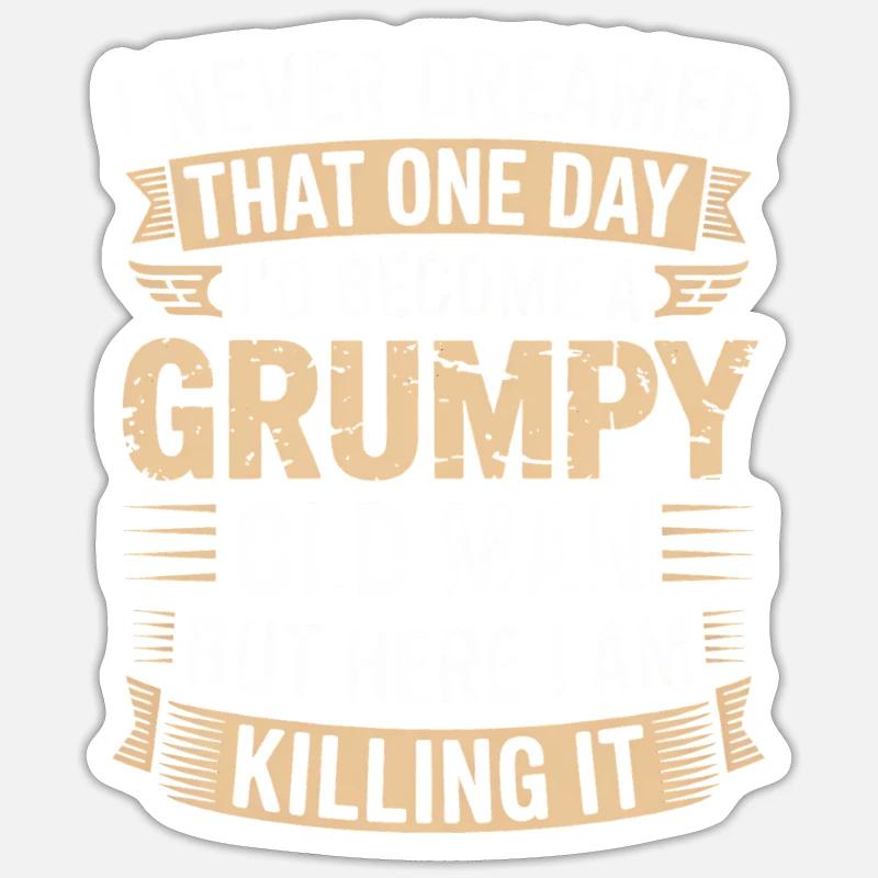 Grumpy Old Man Killing It Sticker taille S (10 x 10 cm)