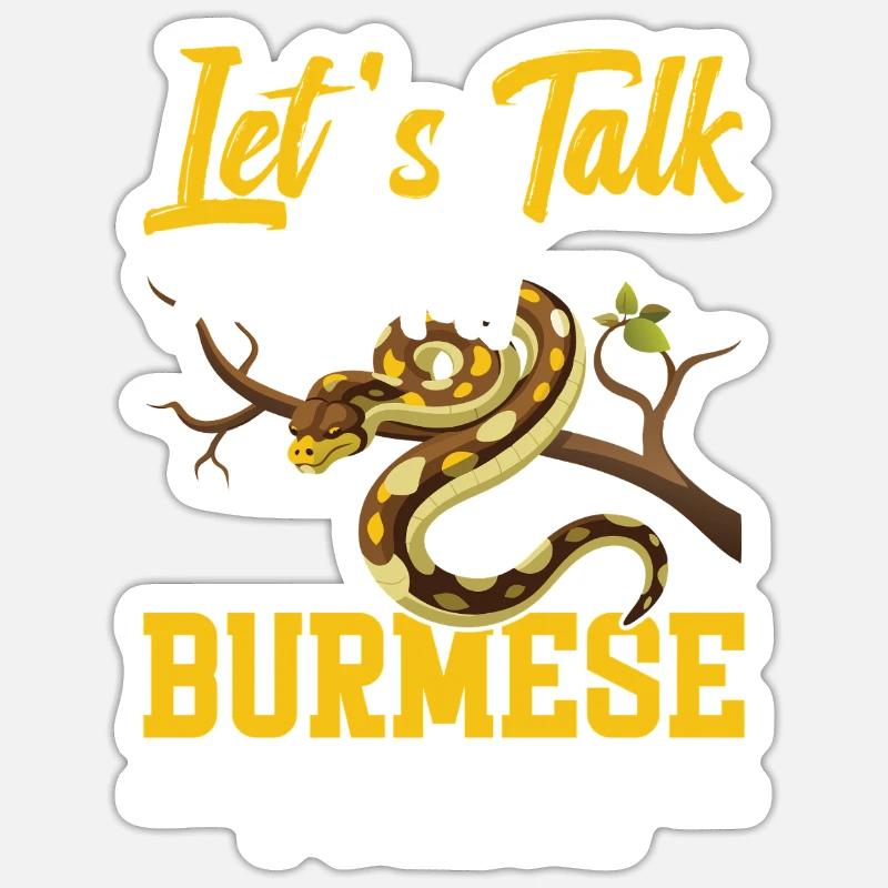 Burmesischer Python-Besitzer Schlangenterrarium Hide Python - Sticker Größe S (10 x 10 cm) - Mattweiß