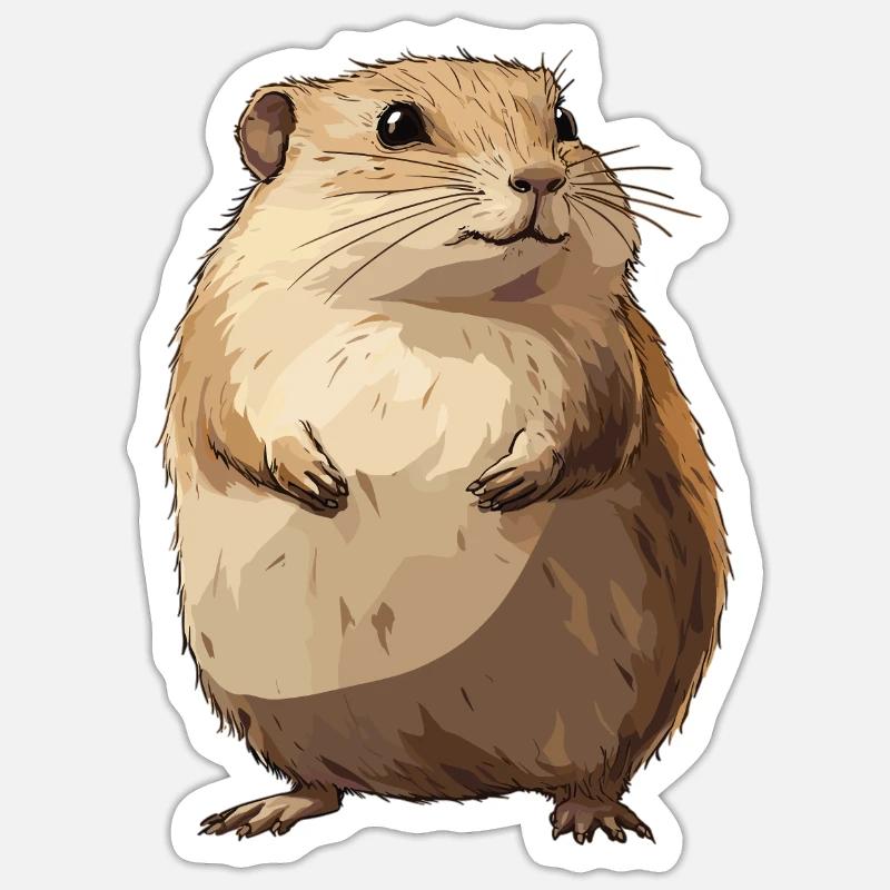 Lemminge Lemming - Sticker Größe S (10 x 10 cm) - Mattweiß