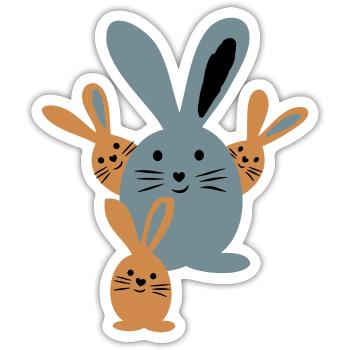 Ostern - Sticker Größe S (10 x 10 cm) - Mattweiß - Vorne