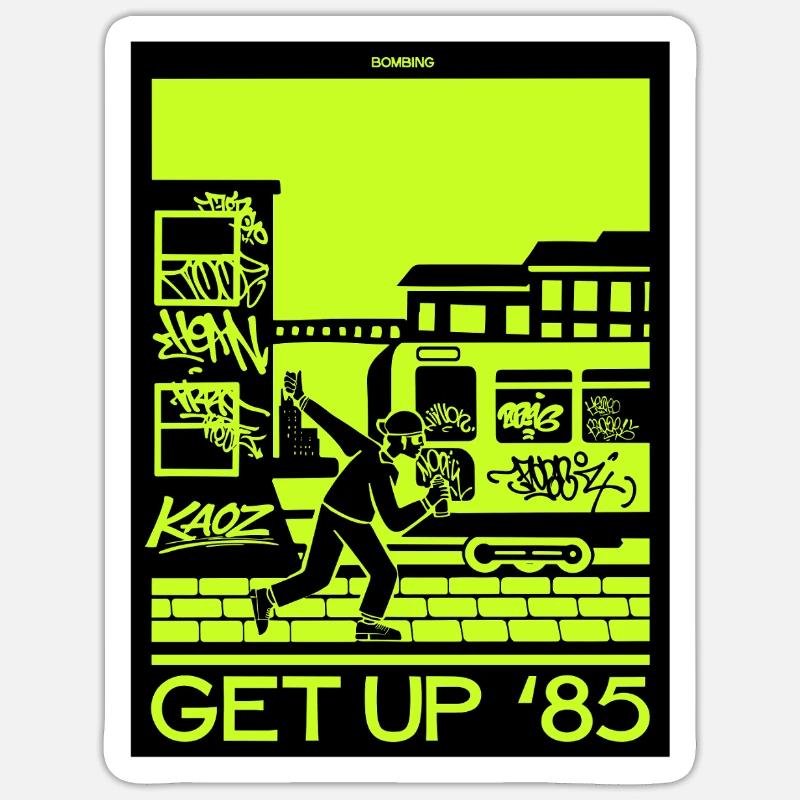 Get Up 85 Graffiti Runner - Sticker Größe S (10 x 10 cm) - Mattweiß