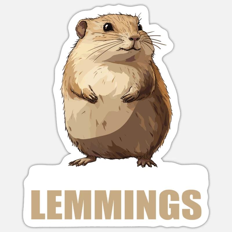 Lemminge Lemming - Sticker Größe S (10 x 10 cm) - Mattweiß