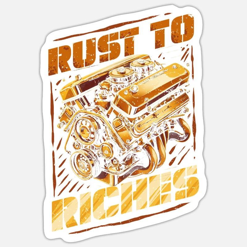 Auto Restauration Rust To Riches - Sticker size S (10 x 10 cm) - white matte