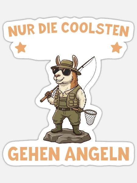 Angler Geschenk Coolste Jungs gehen Angeln - Sticker Größe S (10 x 10 cm) - Mattweiß