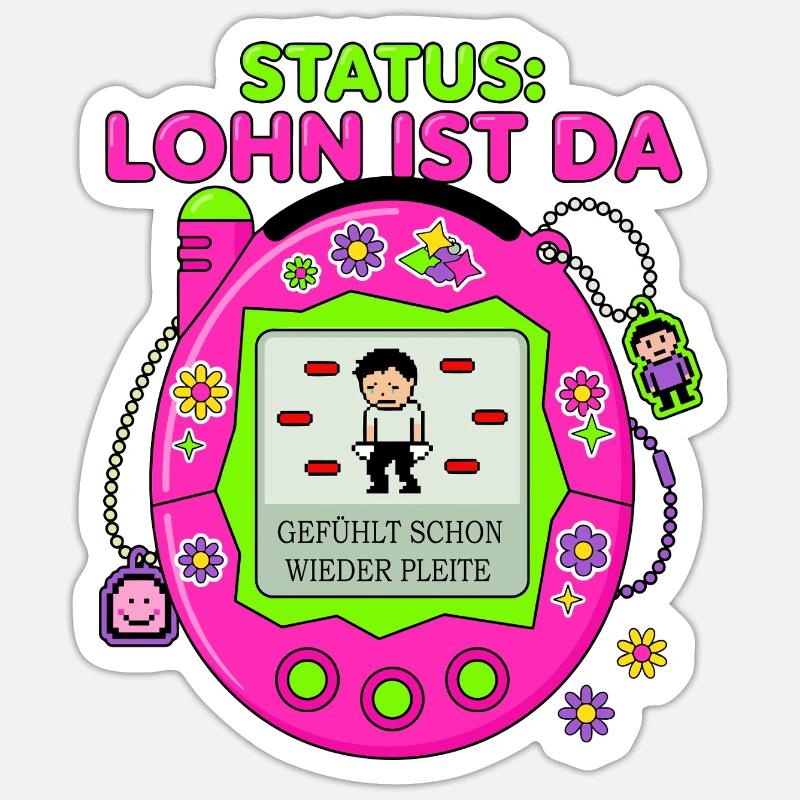 Status wage is here - Sticker size S (10 x 10 cm) - white matte