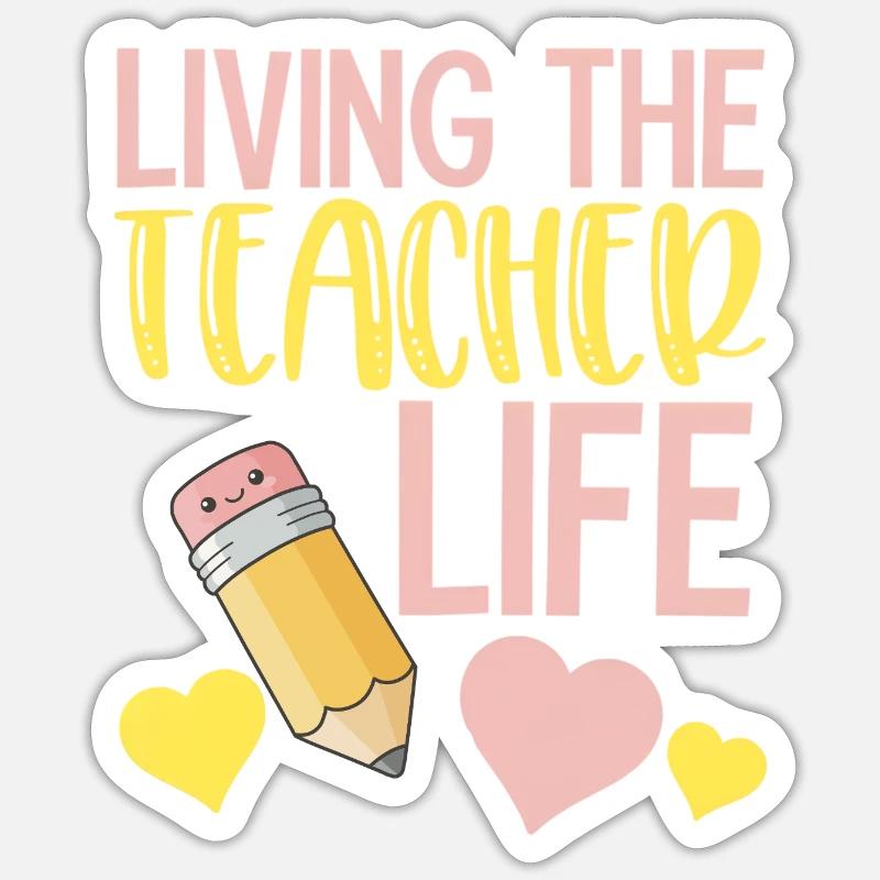 Vie d’enseignant - Enseignant inspirant - Sticker taille S (10 x 10 cm) - blanc mat