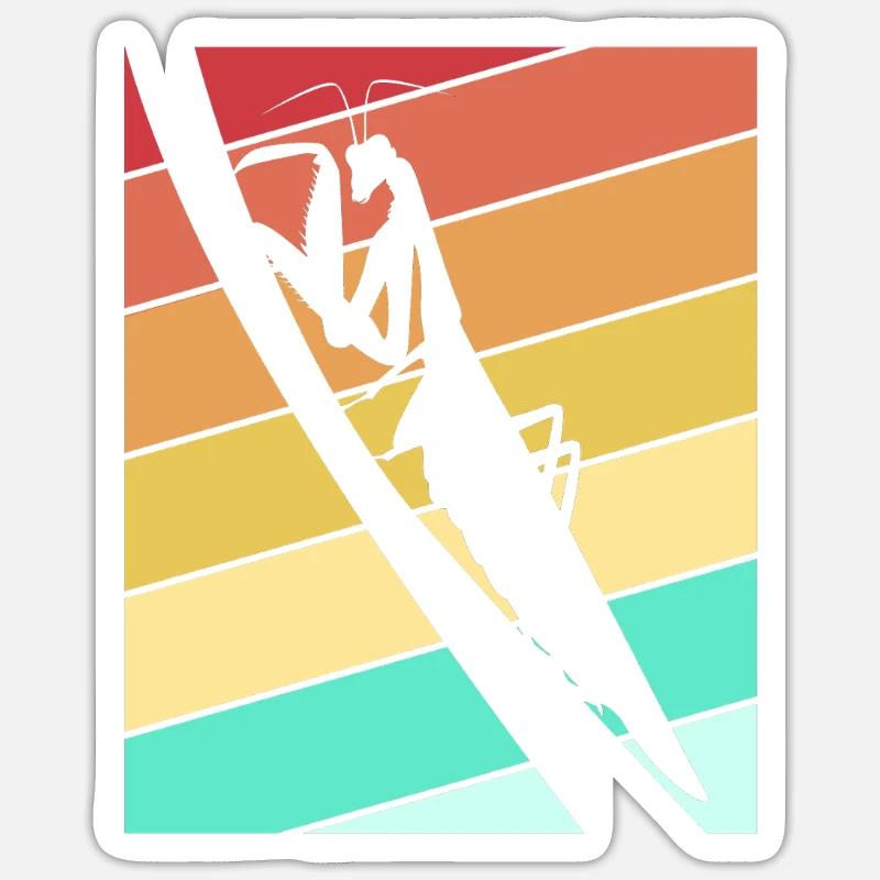 Mantis Gottesanbeter Gottesanbeterin - Sticker Größe S (10 x 10 cm) - Mattweiß
