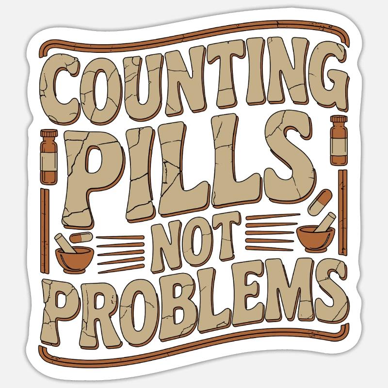 Pharmacist Student Counting Pills Pharmacy Trainee Sticker Größe S (10 x 10 cm)