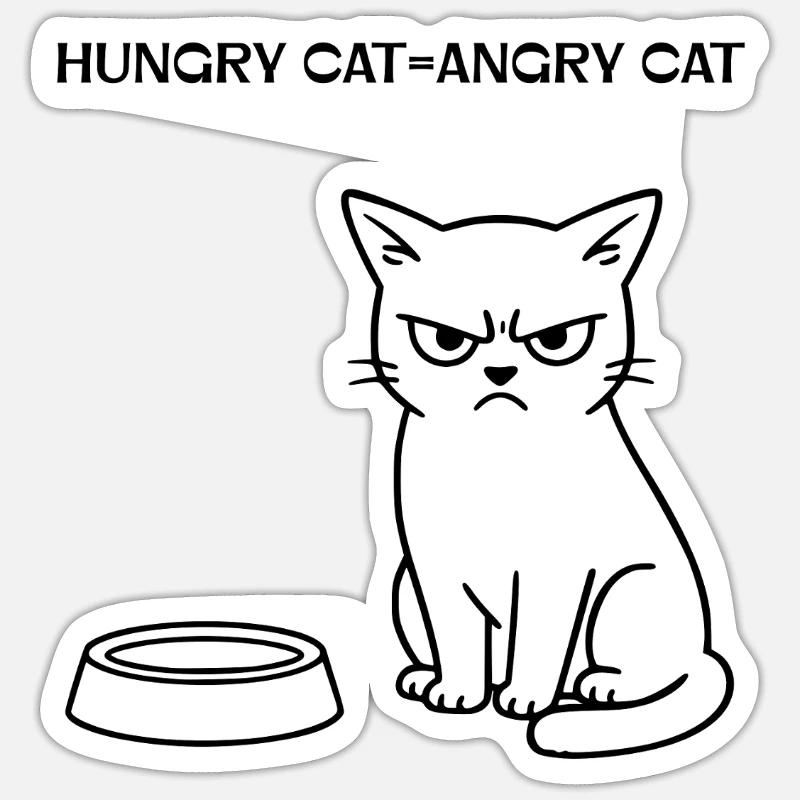 Drôle de design de chat - Sticker taille S (10 x 10 cm) - blanc mat