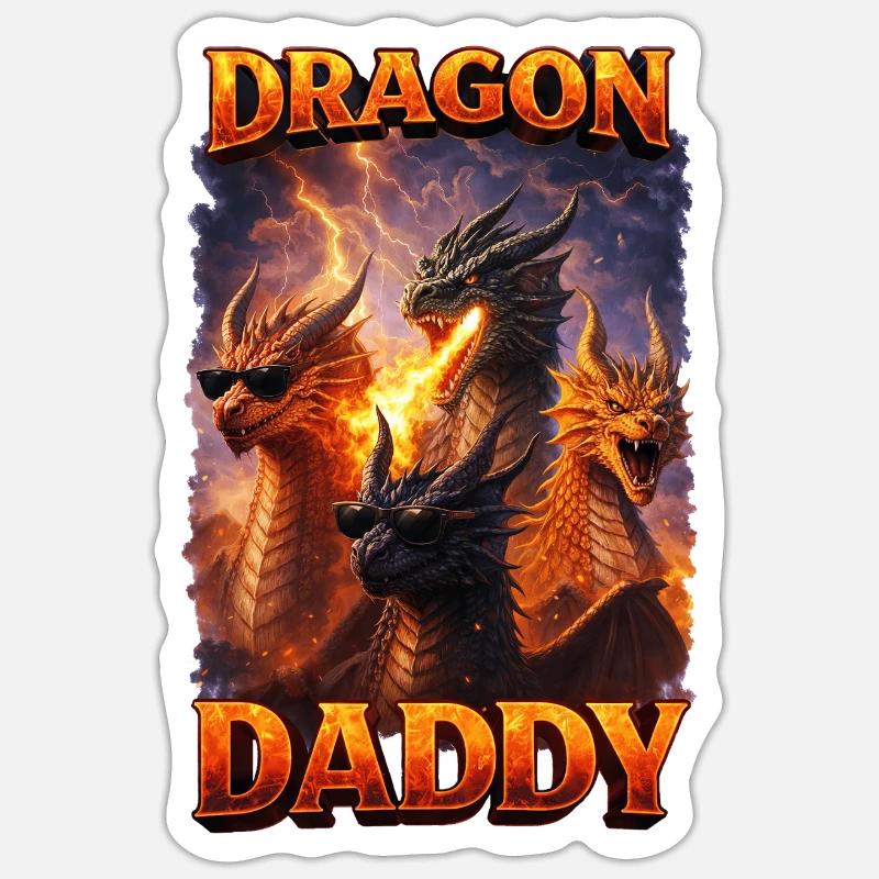 Fire Dragon Daddy Sticker size S (10 x 10 cm)
