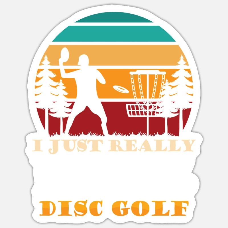 Disc Golf Geschenke Discgolf - Sticker Größe S (10 x 10 cm) - Mattweiß