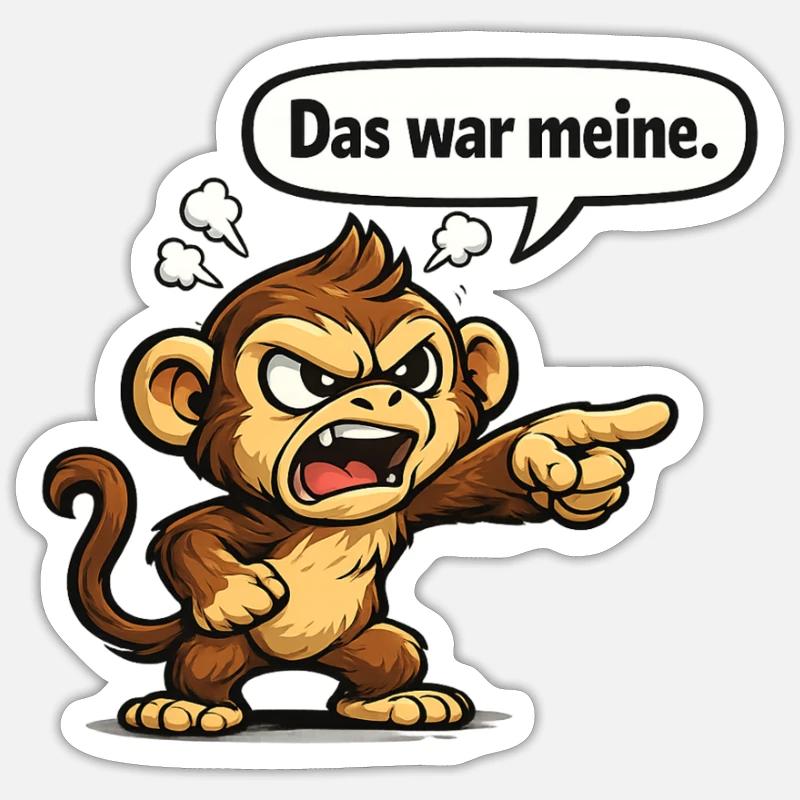 Affe Humor lustiger Spruch Geschenk - Sticker Größe S (10 x 10 cm) - Mattweiß