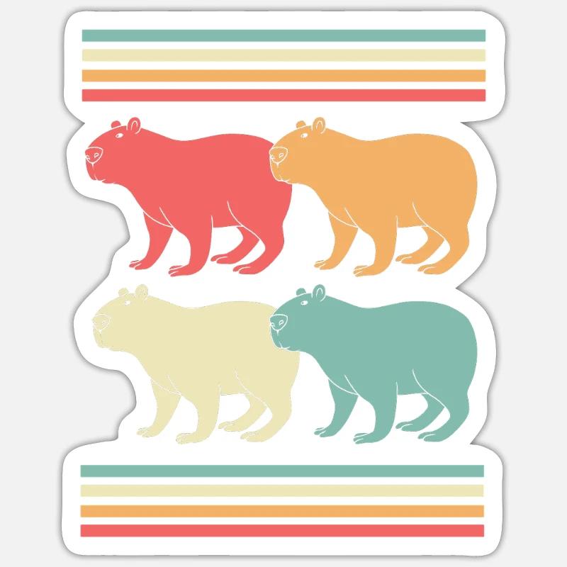 Capibara Capybara - Sticker taille S (10 x 10 cm) - blanc mat