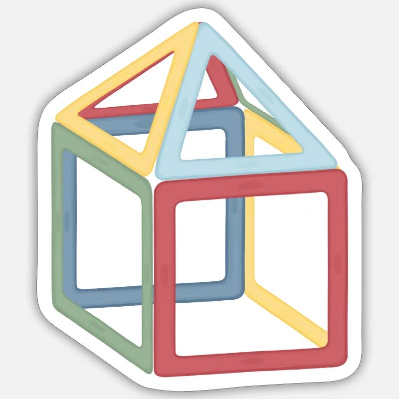 Colorful Cube Block Composition Sticker size S (10 x 10 cm)