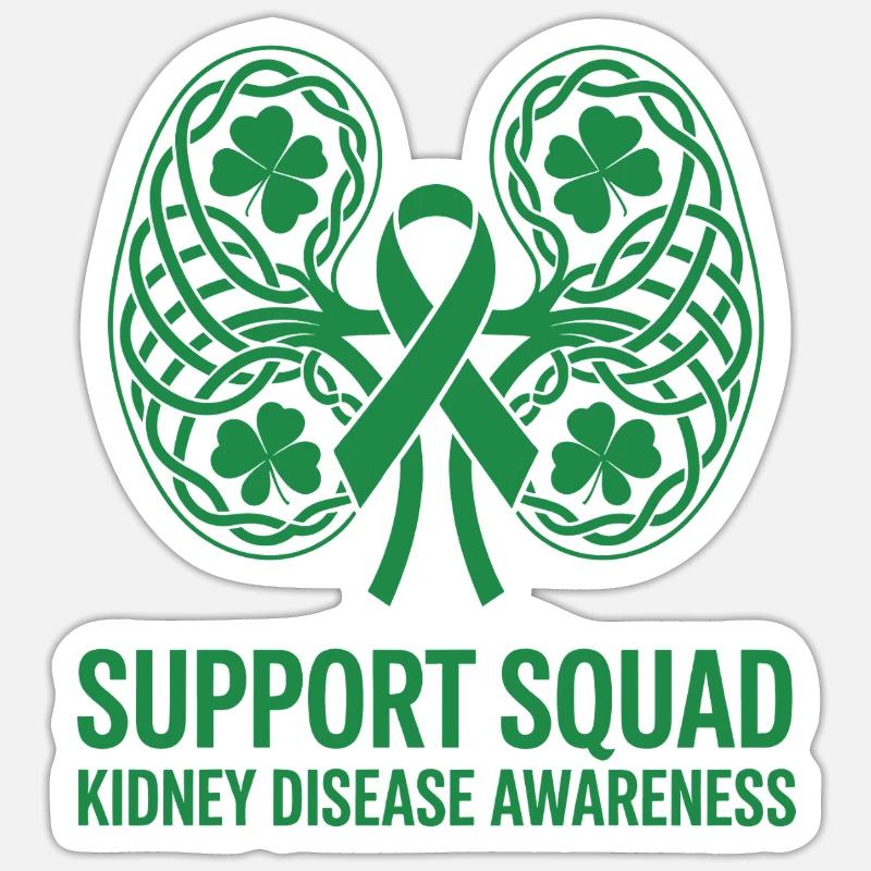 Kidney Awareness Support Squad Logo - Sticker size S (10 x 10 cm) - white matte