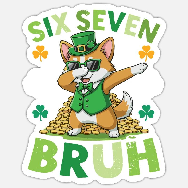 cat St. Patrick's Day - Sticker size S (10 x 10 cm) - white matte