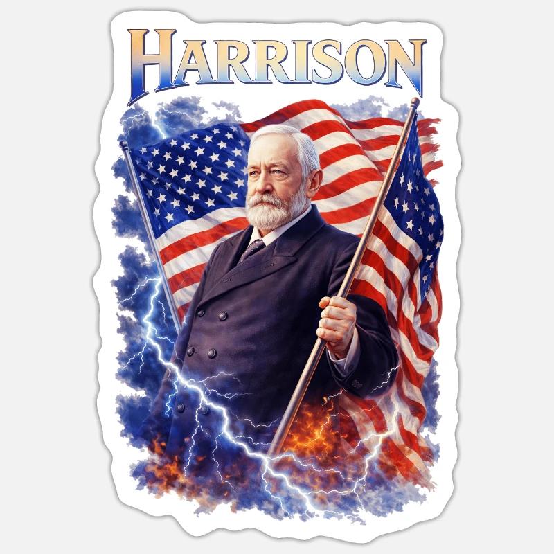 Harrison Patriot Thunder - Sticker taille S (10 x 10 cm) - blanc mat