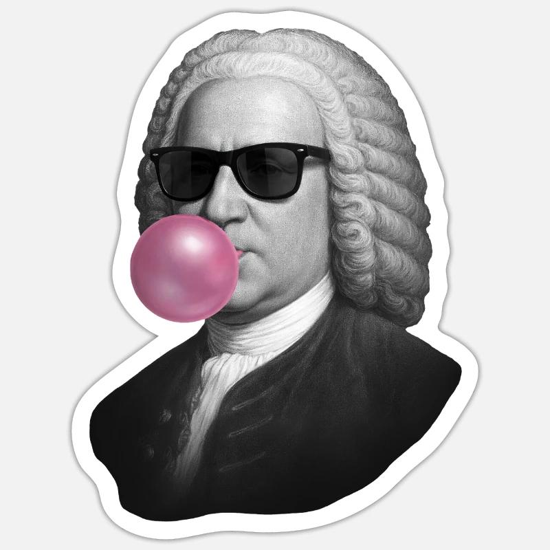 Barock Pop mit Kaugummi - Sticker Größe S (10 x 10 cm) - Mattweiß