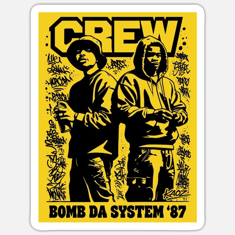 Crew Bomb System 87 - Sticker size S (10 x 10 cm) - white matte