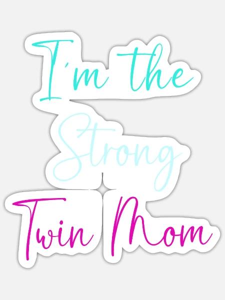 Zwillinge Mama Zwilling Mutter Geschenk - Sticker Größe S (10 x 10 cm) - Mattweiß
