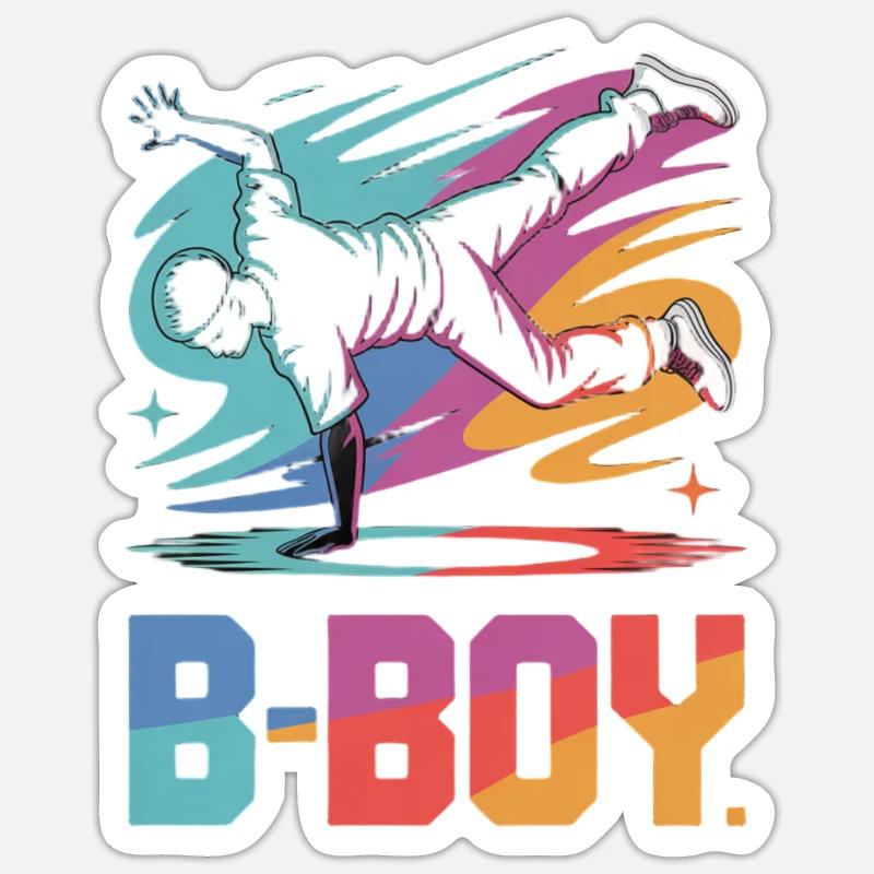 B-Boy Breakdance Streetstyle Breakdancer - Sticker taille S (10 x 10 cm) - blanc mat