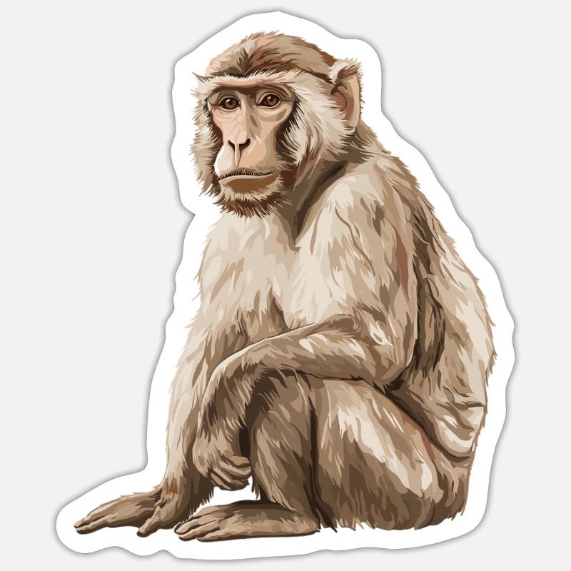 Macaque Macaque - Sticker size S (10 x 10 cm) - white matte