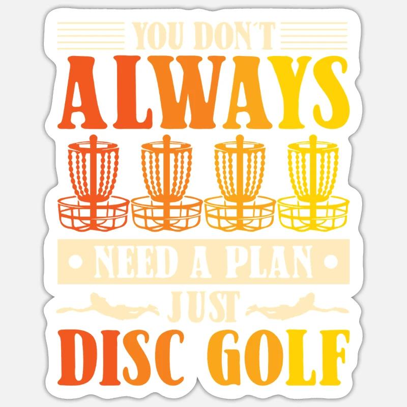 Disc Golf Geschenke Discgolf - Sticker Größe S (10 x 10 cm) - Mattweiß