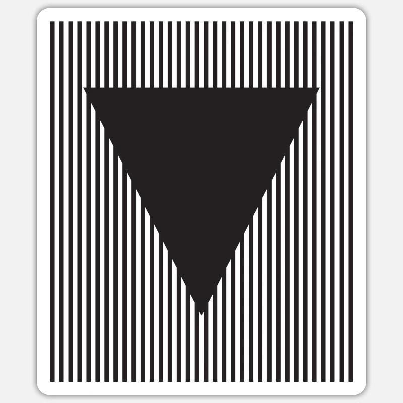 Inverted Triangle on Striped Field - Sticker size S (10 x 10 cm) - white matte