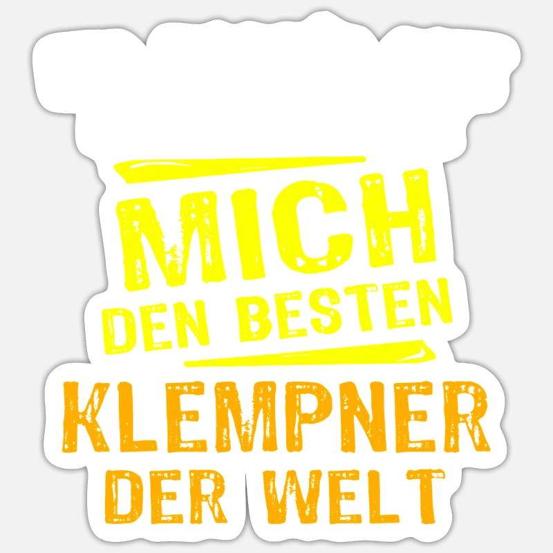 Klempner Geschenk - Sticker Größe S (10 x 10 cm) - Mattweiß